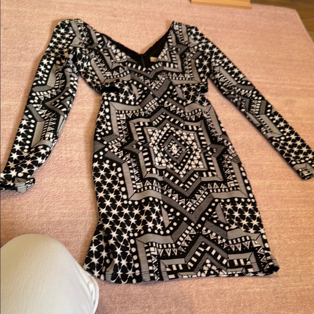 Mara Hoffman Black Bodycon Dress with Bishop Sleeves